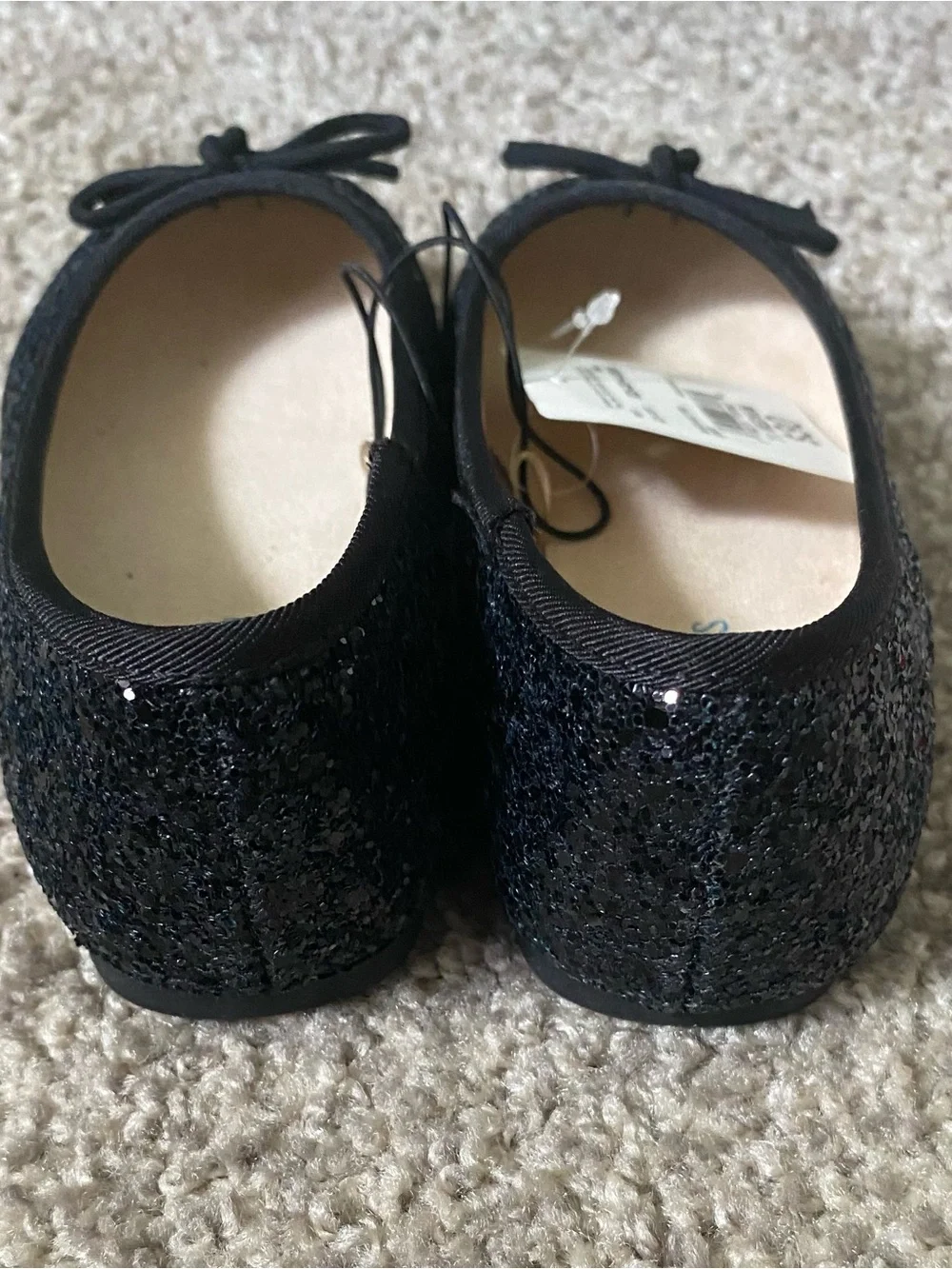 New Little Girl's Size 11M Thereabouts Lexi Ballet Flats - Black Glitter Shoes
